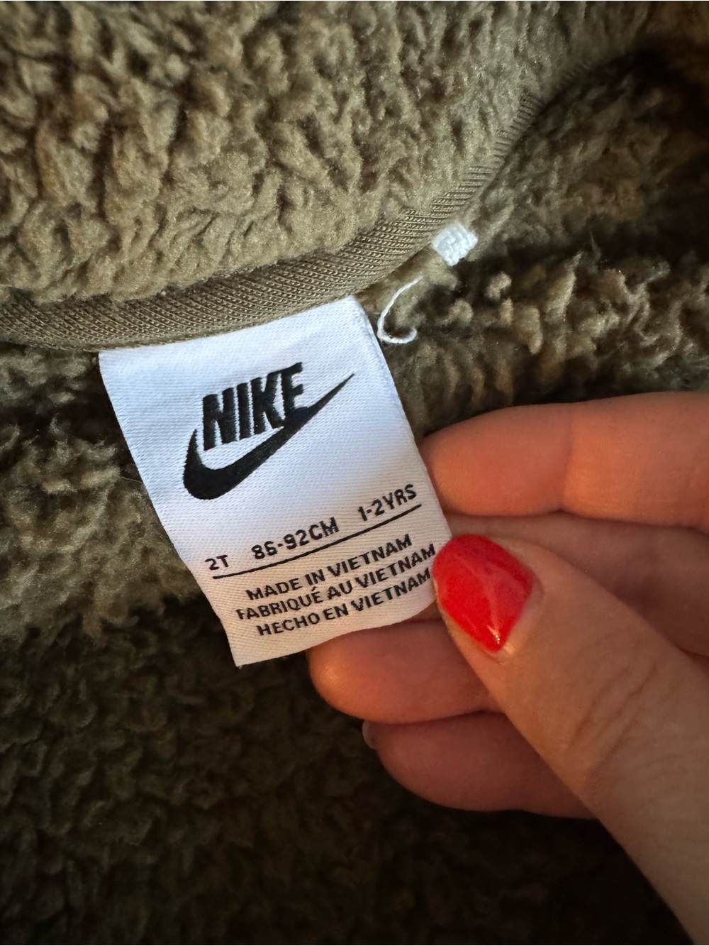 Nike Army green Faux Fur Sheerling 3 piece set, 2t - Picture 4 of 15